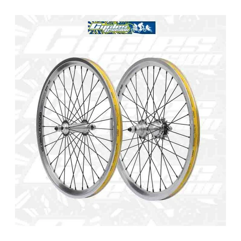 Paire De Roues GLOBAL RACING VECTOR PRO Argent 1 Paire De Roues GLOBAL RACING VECTOR PRO Argent