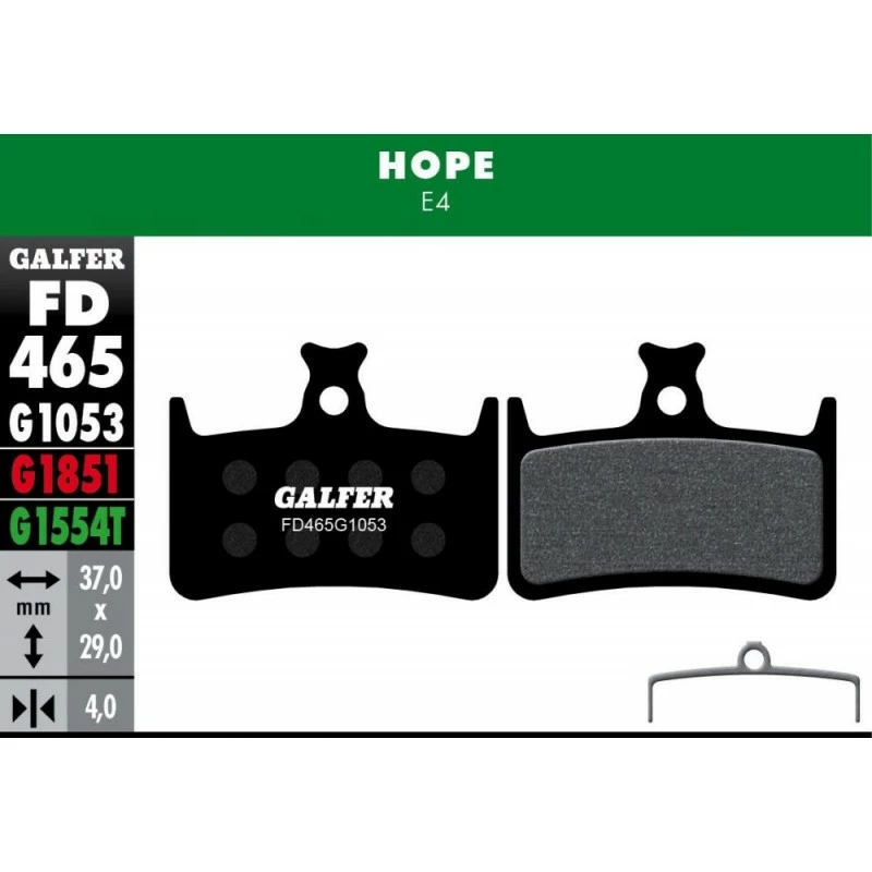 PLAQ DE FREIN HOPE E4 NOIR STD 1 PLAQ DE FREIN HOPE E4 NOIR STD